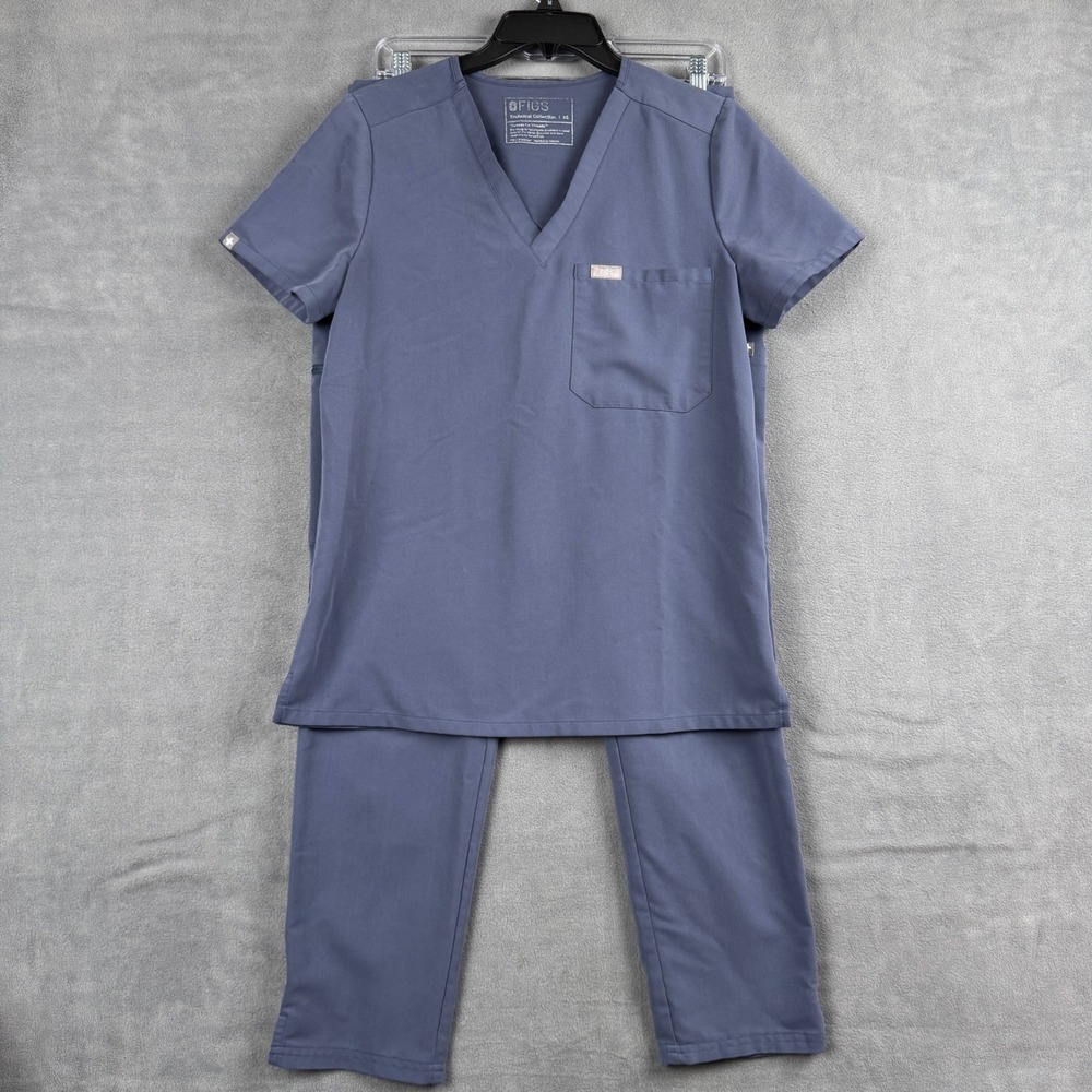FIGS Technical Collection Scrub Set Catarina Top XS Cargo Pants S Blue FW1000